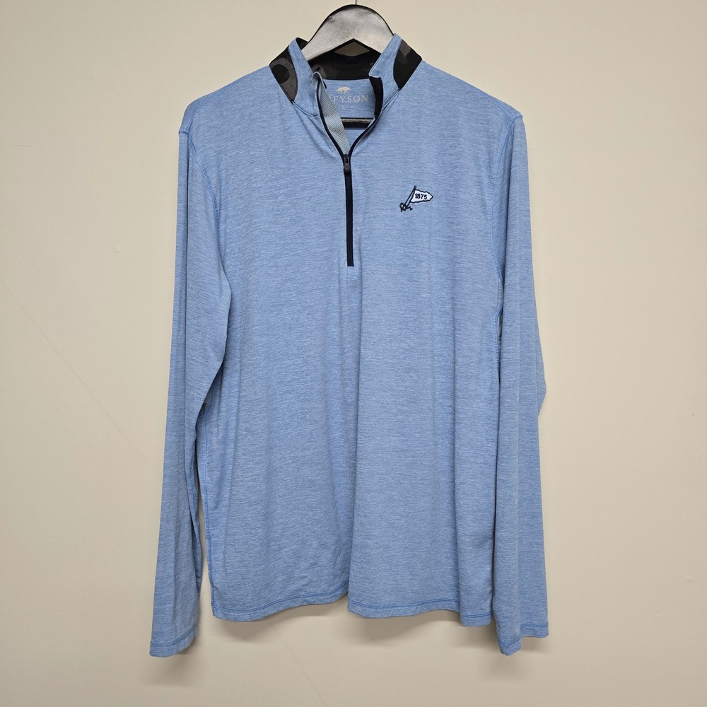Greyson Brrr 1/4 Zip Pullover Mens L Blue Heathered Nylon Spandex Golf Sporty